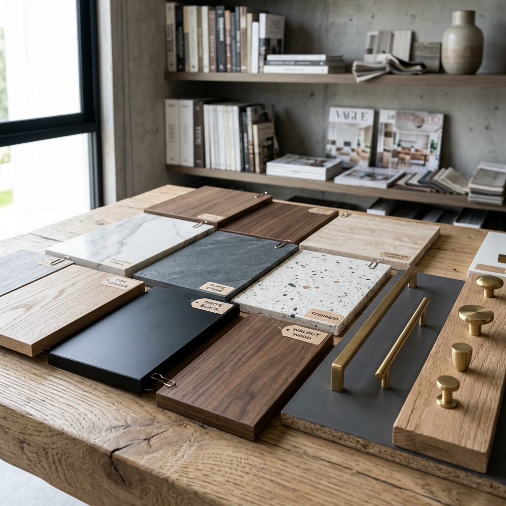 Tableros y muestras de materiales